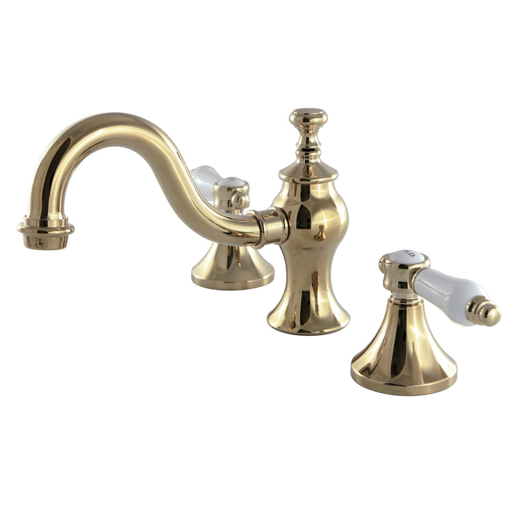 Kingston Brass Bel-Air - Llave de Lavabo Widespread (3 Orificios), con Dos Manerales — Latón Pulido