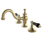 Kingston Brass Duchess - Llave de Lavabo Widespread (3 Orificios), con Dos Manerales — Latón Pulido