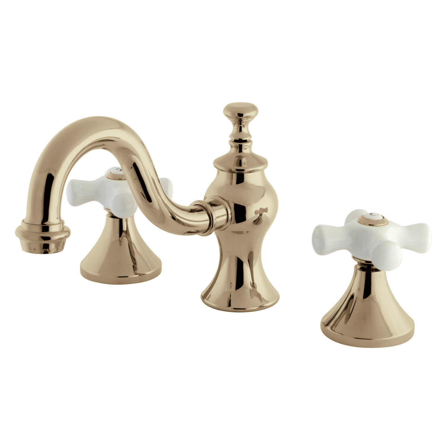 Kingston Brass Heirloom - Llave de Lavabo Widespread (3 Orificios), con Dos Manerales — Latón Pulido