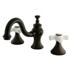 Kingston Brass Heirloom - Llave de Lavabo Widespread (3 Orificios), con Dos Manerales — Bronce Aceitado