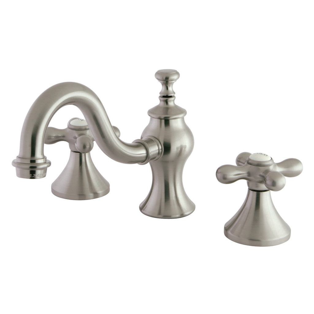 Kingston Brass Vintage - Llave de Lavabo Widespread (3 Orificios), con Dos Manerales — Níquel Cepillado