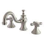 Kingston Brass Vintage - Llave de Lavabo Widespread (3 Orificios), con Dos Manerales — Níquel Cepillado