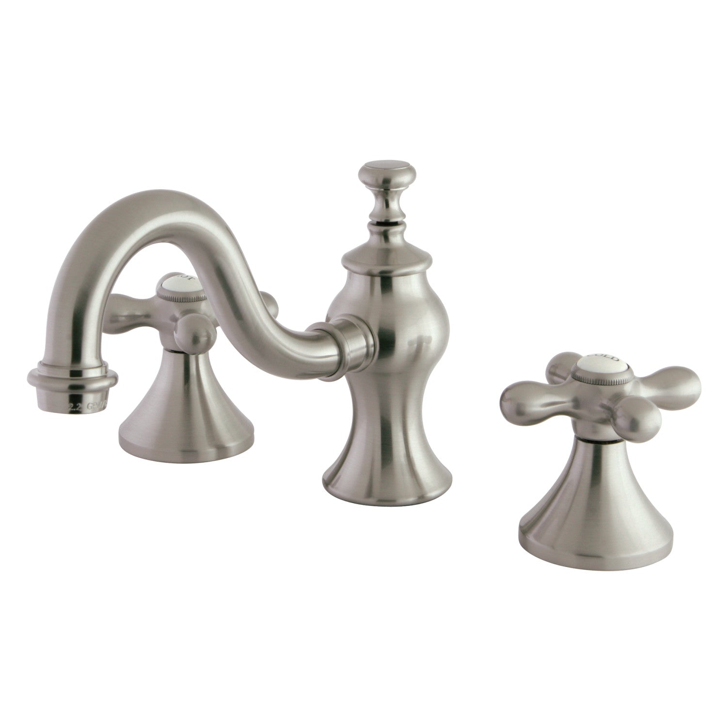Kingston Brass Vintage - Llave de Lavabo Widespread (3 Orificios), con Dos Manerales — Níquel Cepillado