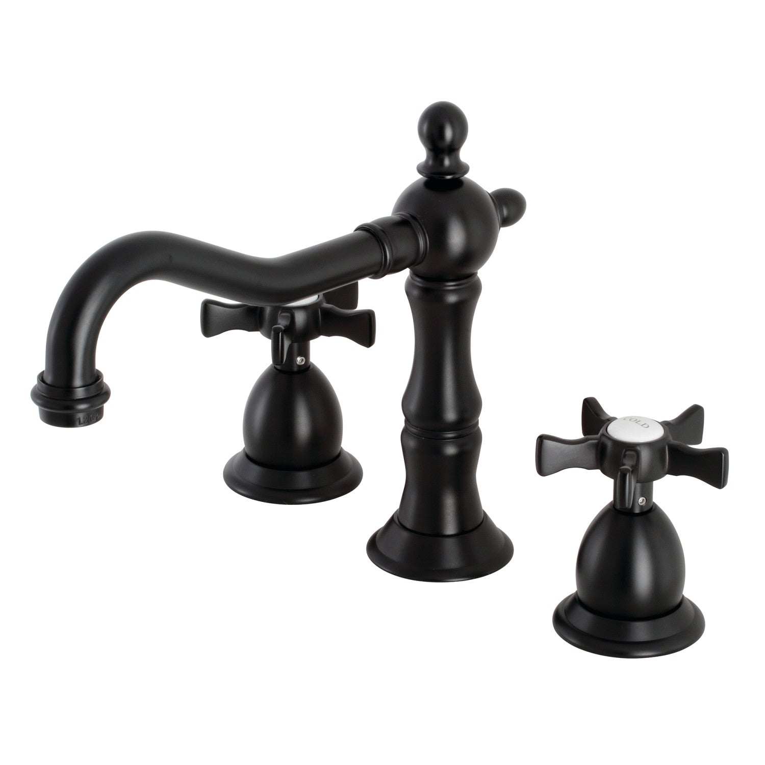 Kingston Brass Hamilton - Llave de Lavabo Widespread (3 Orificios), con Dos Manerales — Negro Mate