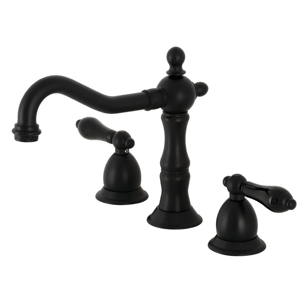 Kingston Brass Duchess - Llave de Lavabo Widespread (3 Orificios), con Dos Manerales — Negro Mate