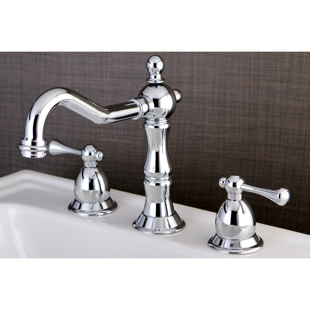Kingston Brass Heritage - Llave de Lavabo Widespread (3 Orificios), con Dos Manerales — Ambientación 1