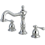 Kingston Brass Heritage - Llave de Lavabo Widespread (3 Orificios), con Dos Manerales — Cromo Pulido