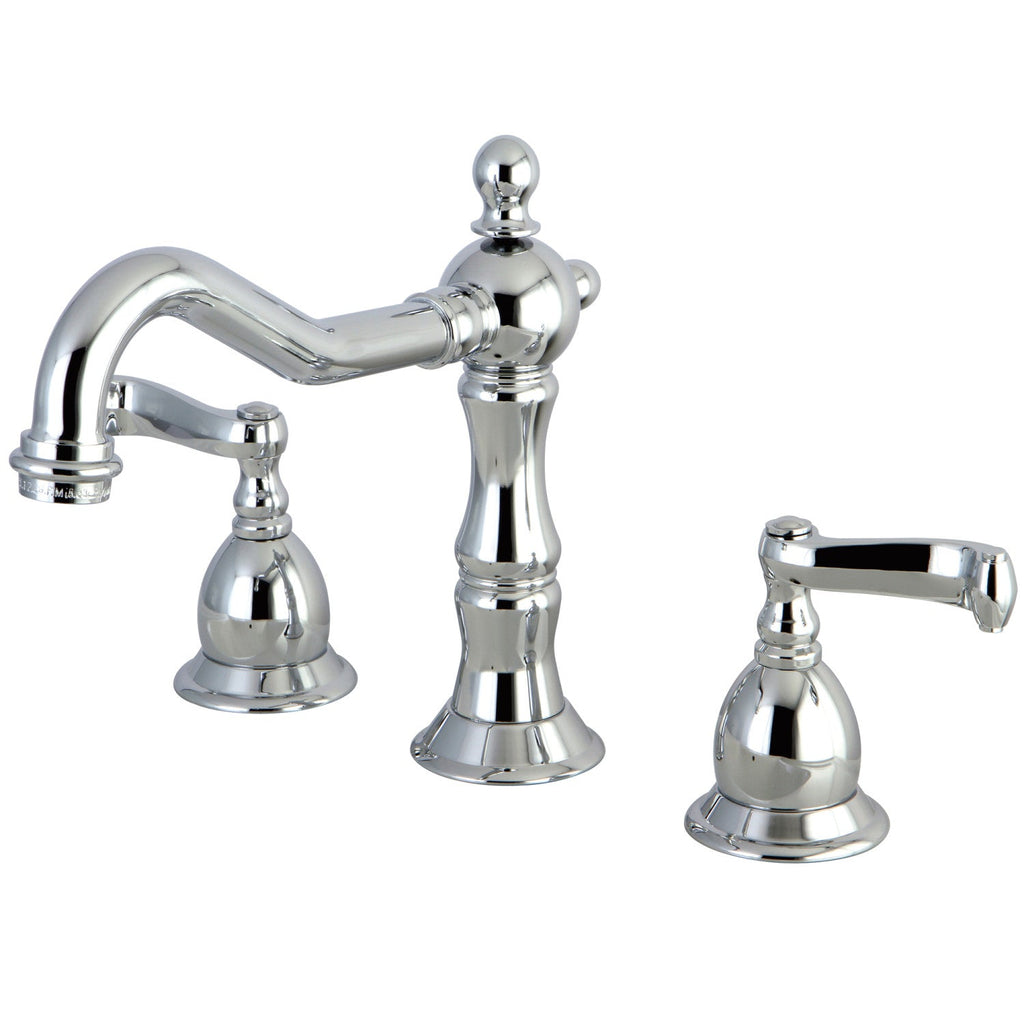 Kingston Brass Heritage - Llave de Lavabo Widespread (3 Orificios), con Dos Manerales — Cromo Pulido