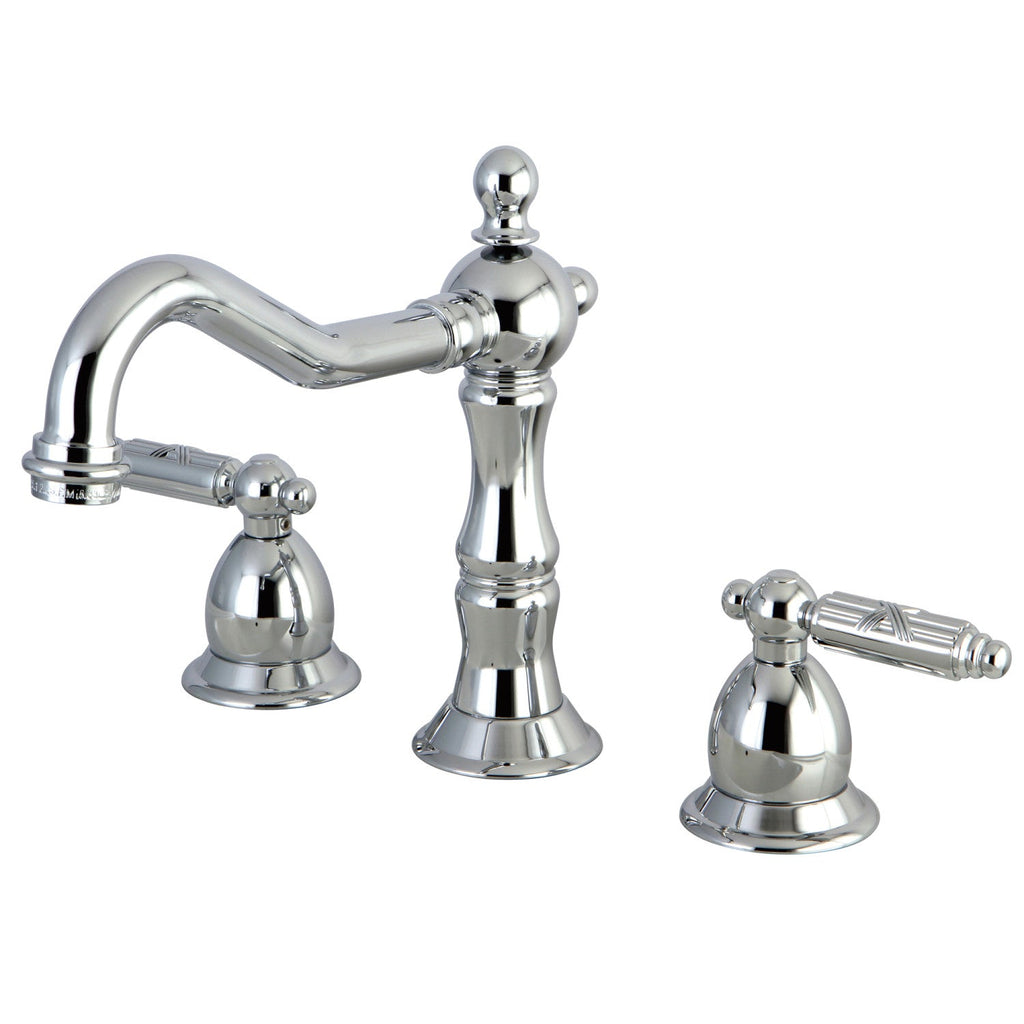Kingston Brass Heritage - Llave de Lavabo Widespread (3 Orificios), con Dos Manerales — Cromo Pulido