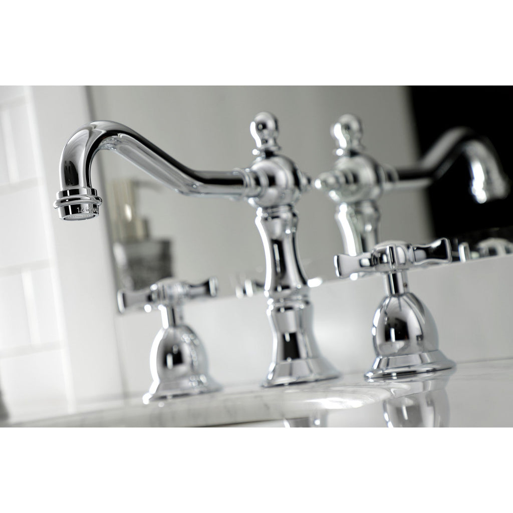 Kingston Brass Hamilton - Llave de Lavabo Widespread (3 Orificios), con Dos Manerales — Ambientación 3