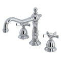Kingston Brass Hamilton - Llave de Lavabo Widespread (3 Orificios), con Dos Manerales — Cromo Pulido
