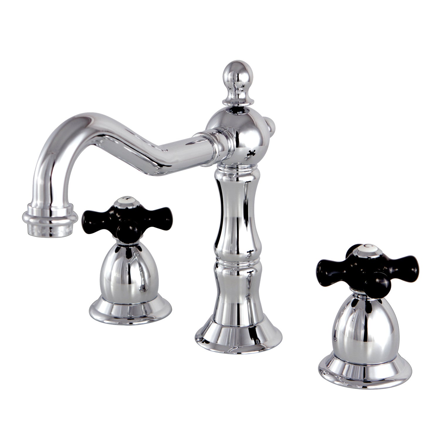 Kingston Brass Duchess - Llave de Lavabo Widespread (3 Orificios), con Dos Manerales — Cromo Pulido
