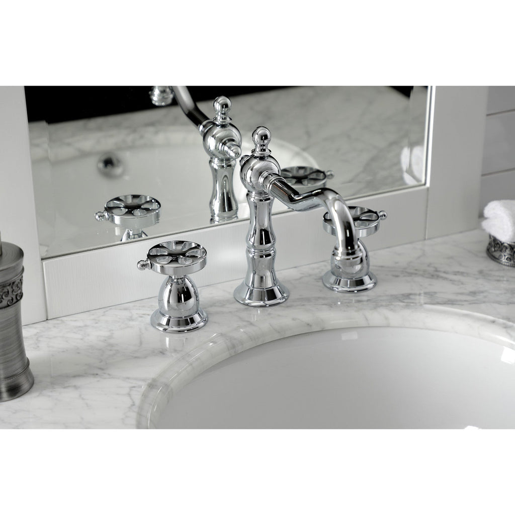 Kingston Brass Belknap - Llave de Lavabo Widespread (3 Orificios), con Dos Manerales — Ambientación 4