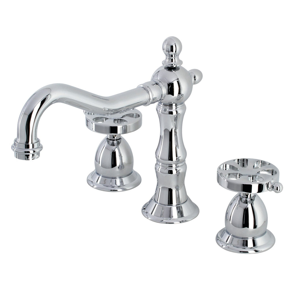 Kingston Brass Belknap - Llave de Lavabo Widespread (3 Orificios), con Dos Manerales — Cromo Pulido