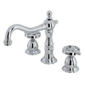 Kingston Brass Belknap - Llave de Lavabo Widespread (3 Orificios), con Dos Manerales — Cromo Pulido