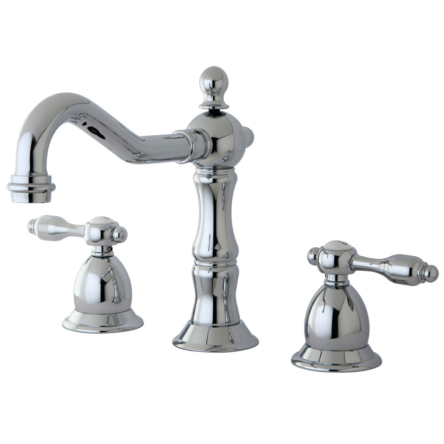Kingston Brass Tudor - Llave de Lavabo Widespread (3 Orificios), con Dos Manerales — Cromo Pulido
