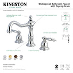 Kingston Brass Heritage - Llave de Lavabo Widespread (3 Orificios), con Dos Manerales — Guía de Instalación 1