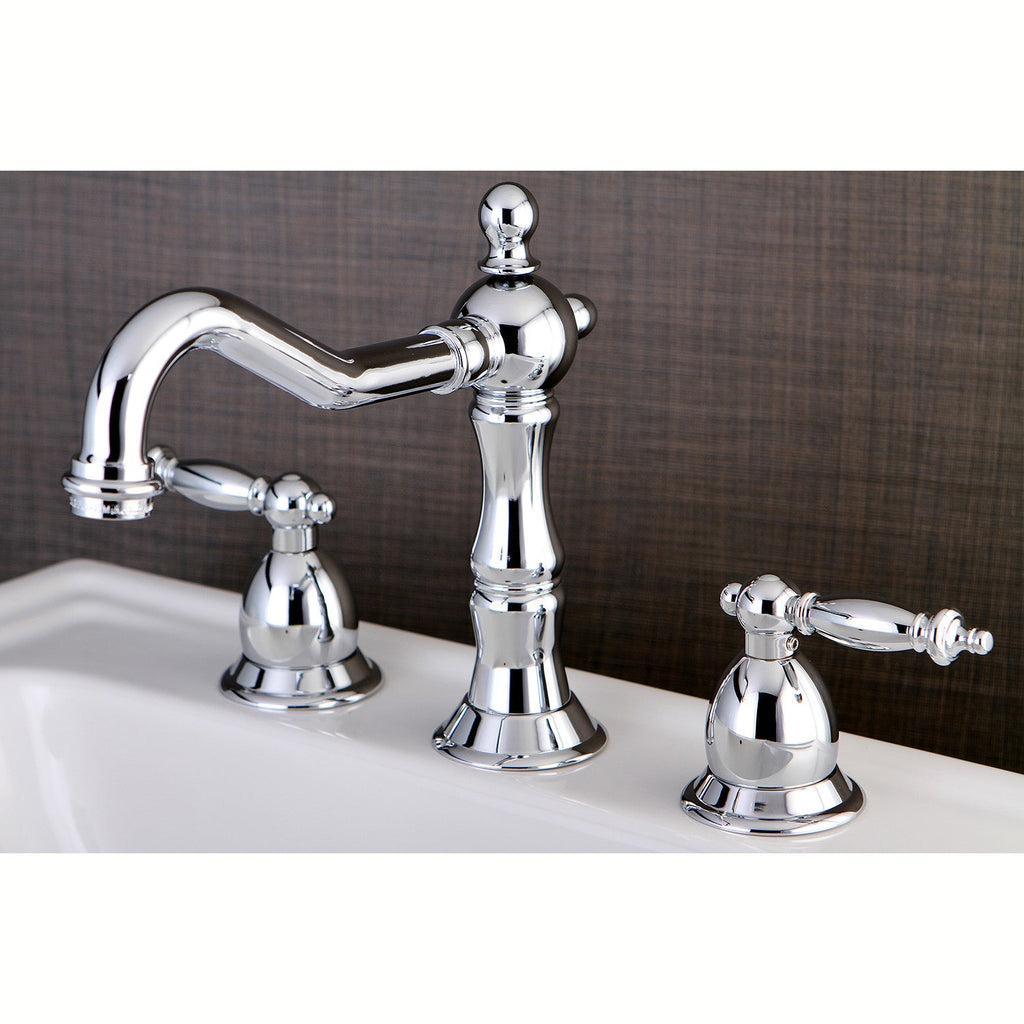 Kingston Brass Heritage - Llave de Lavabo Widespread (3 Orificios), con Dos Manerales — Ambientación 1