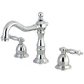Kingston Brass Heritage - Llave de Lavabo Widespread (3 Orificios), con Dos Manerales — Cromo Pulido