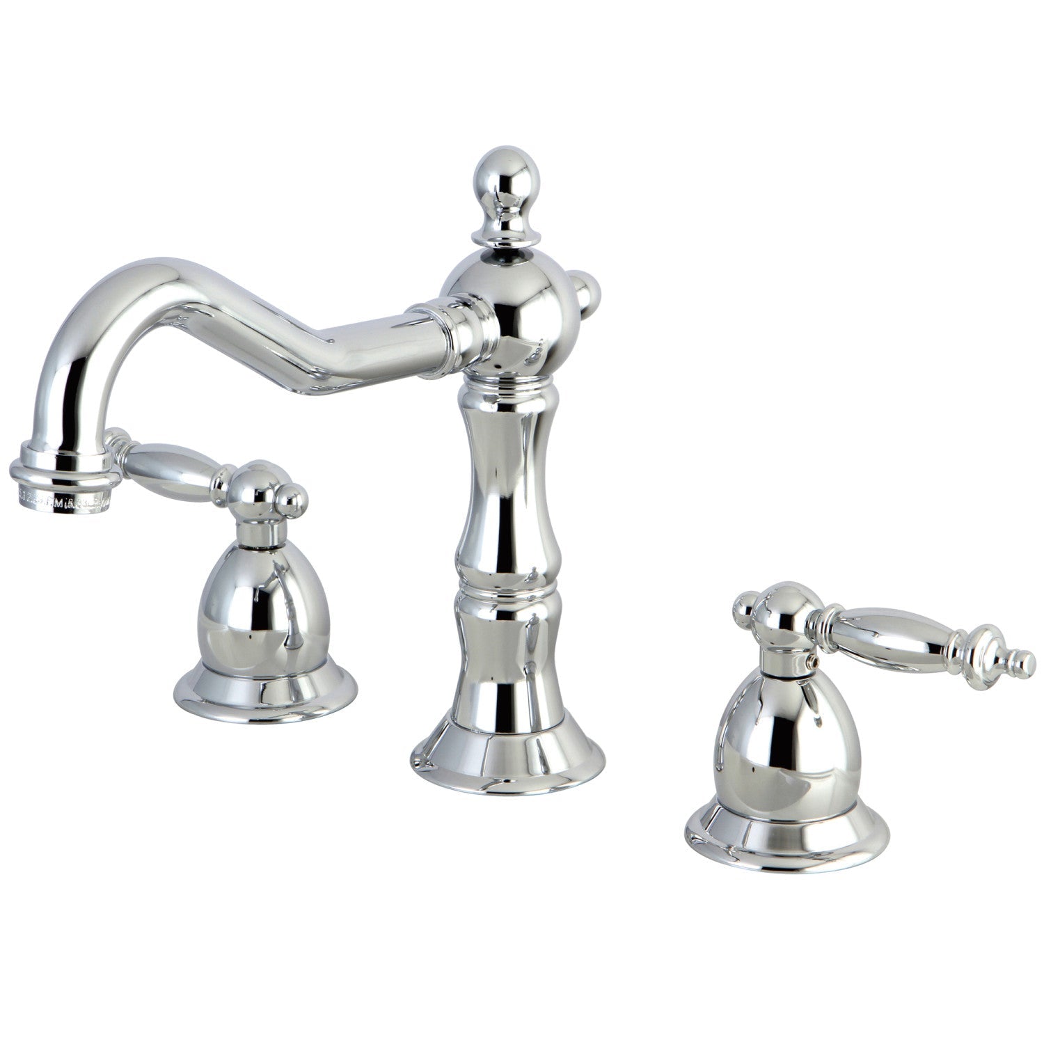 Kingston Brass Heritage - Llave de Lavabo Widespread (3 Orificios), con Dos Manerales — Cromo Pulido