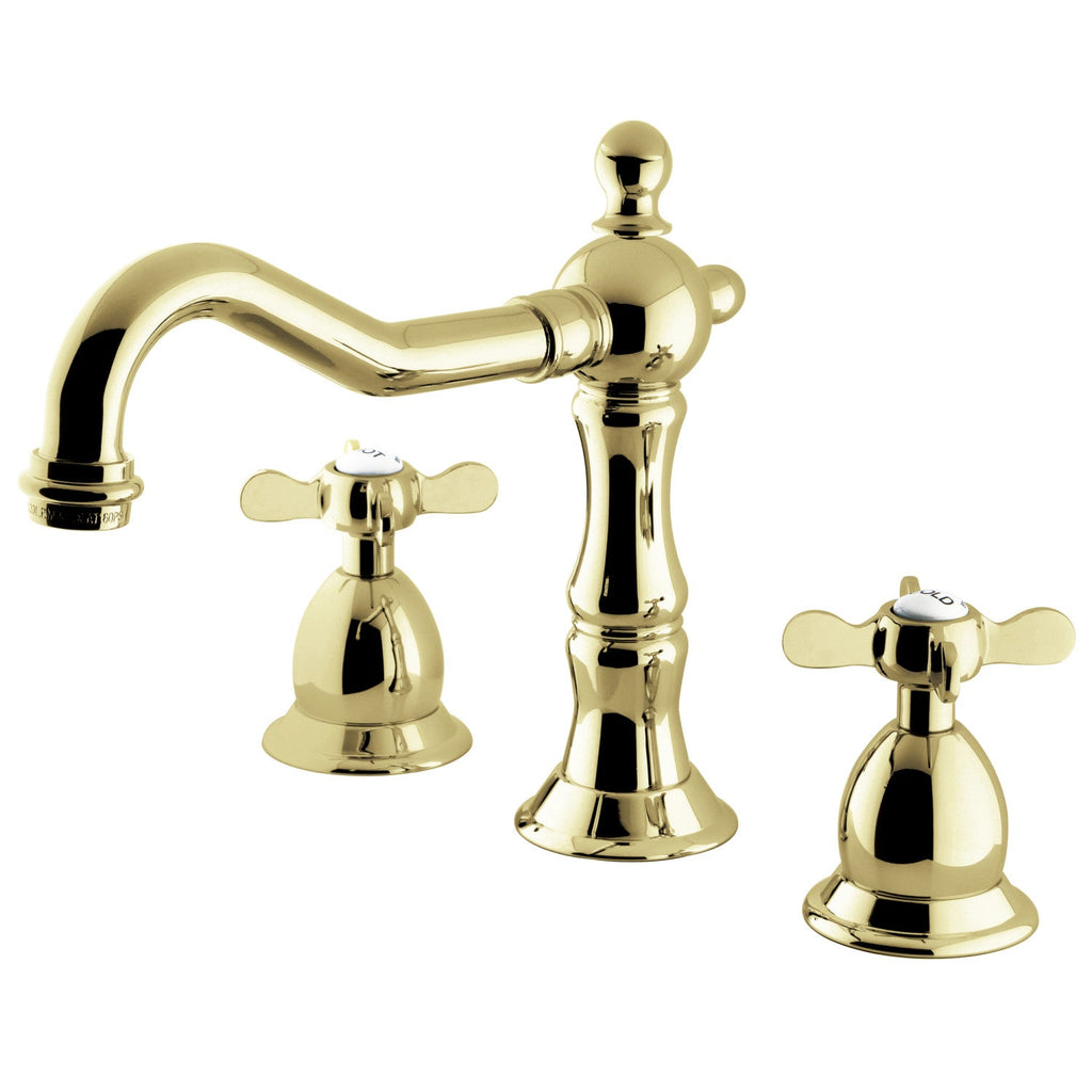Kingston Brass Essex - Llave de Lavabo Widespread (3 Orificios), con Dos Manerales — Latón Pulido