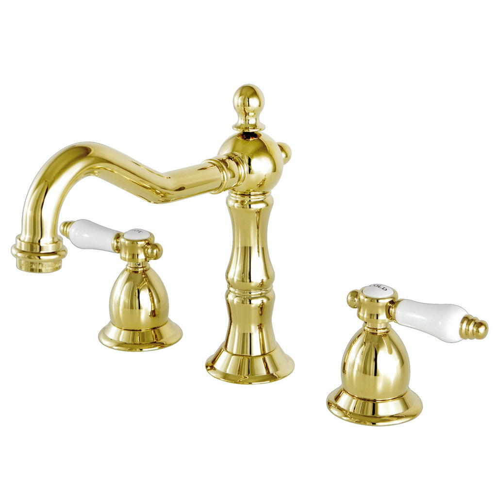 Kingston Brass Bel-Air - Llave de Lavabo Widespread (3 Orificios), con Dos Manerales — Latón Pulido