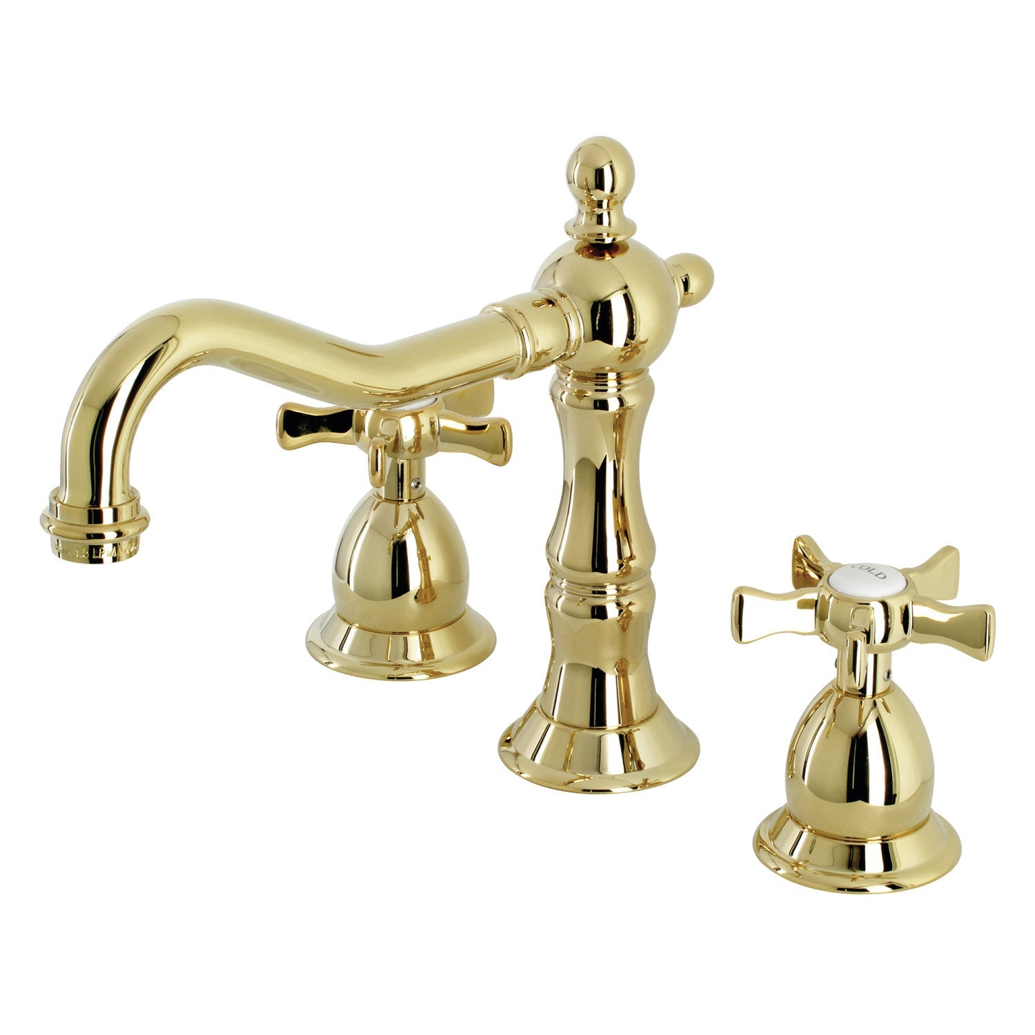 Kingston Brass Hamilton - Llave de Lavabo Widespread (3 Orificios), con Dos Manerales — Latón Pulido