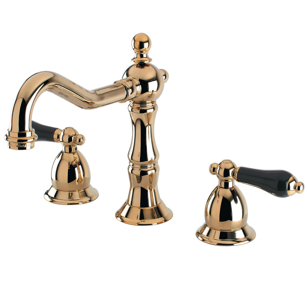 Kingston Brass Duchess - Llave de Lavabo Widespread (3 Orificios), con Dos Manerales — Latón Pulido