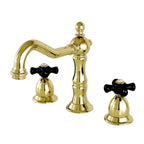 Kingston Brass Duchess - Llave de Lavabo Widespread (3 Orificios), con Dos Manerales — Latón Pulido