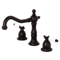 Kingston Brass Bel-Air - Llave de Lavabo Widespread (3 Orificios), con Dos Manerales — Bronce Aceitado