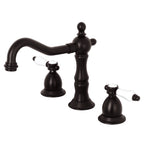 Kingston Brass Bel-Air - Llave de Lavabo Widespread (3 Orificios), con Dos Manerales — Bronce Aceitado