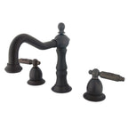 Kingston Brass Heritage - Llave de Lavabo Widespread (3 Orificios), con Dos Manerales — Bronce Aceitado