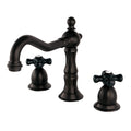 Kingston Brass Duchess - Llave de Lavabo Widespread (3 Orificios), con Dos Manerales — Bronce Aceitado