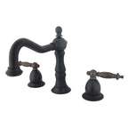 Kingston Brass Heritage - Llave de Lavabo Widespread (3 Orificios), con Dos Manerales — Bronce Aceitado