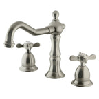 Kingston Brass Essex - Llave de Lavabo Widespread (3 Orificios), con Dos Manerales — Níquel Cepillado