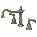 Kingston Brass Heritage - Llave de Lavabo Widespread (3 Orificios), con Dos Manerales — Níquel Cepillado
