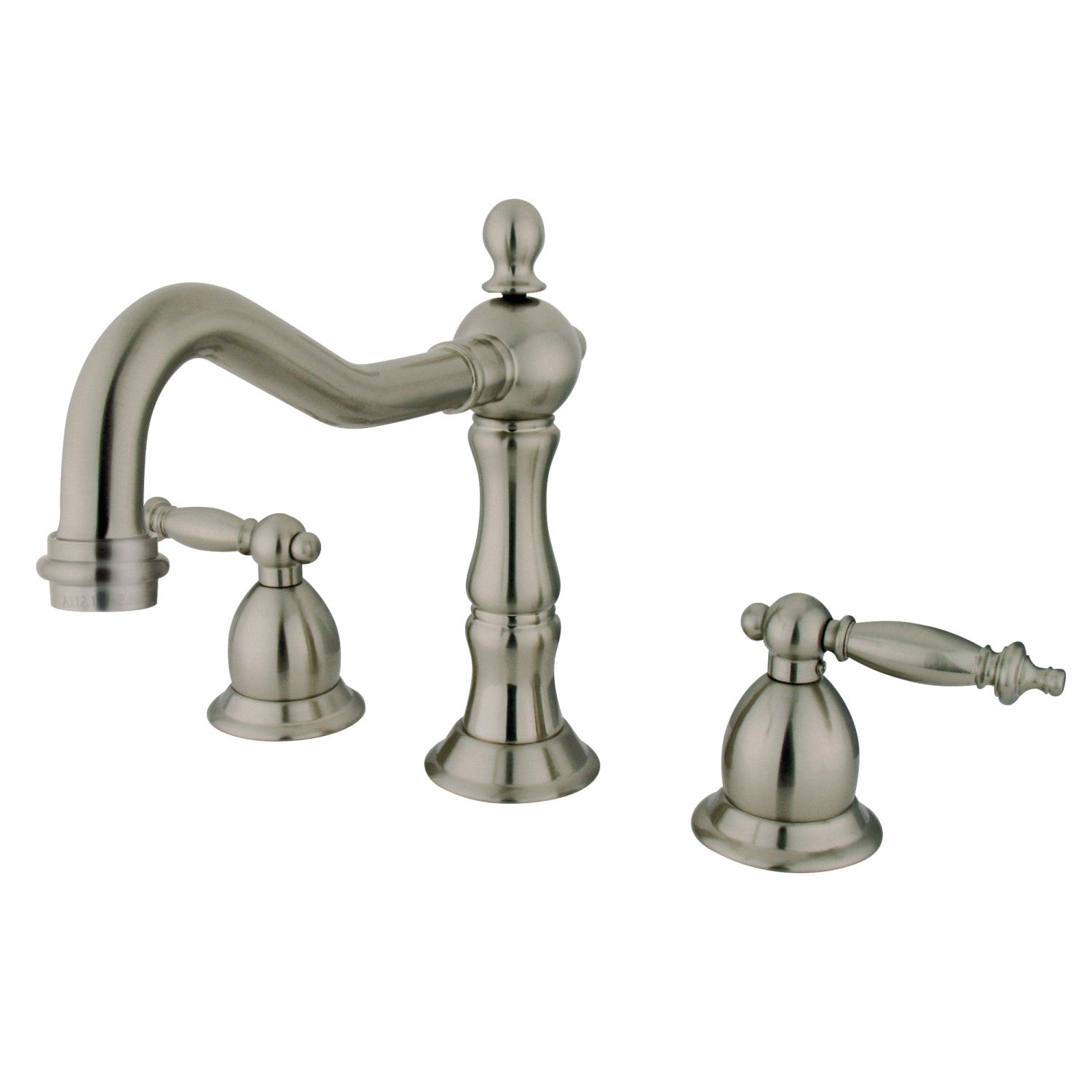 Kingston Brass Heritage - Llave de Lavabo Widespread (3 Orificios), con Dos Manerales — Níquel Cepillado