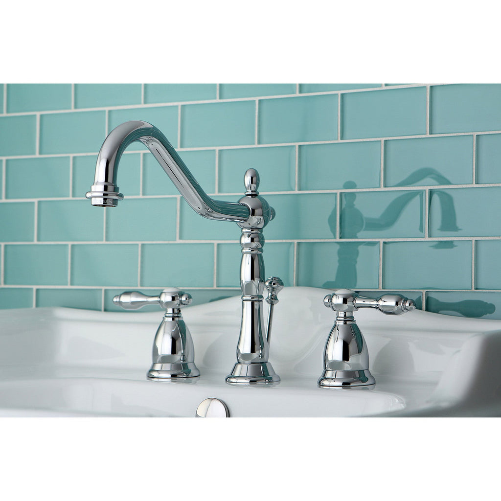 Kingston Brass Tudor - Llave de Lavabo Widespread (3 Orificios), con Dos Manerales — Ambientación 2
