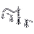 Kingston Brass Tudor - Llave de Lavabo Widespread (3 Orificios), con Dos Manerales — Cromo Pulido