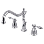 Kingston Brass Tudor - Llave de Lavabo Widespread (3 Orificios), con Dos Manerales — Cromo Pulido