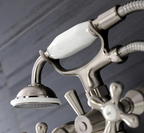 kingston brass Grifo de dos mandos para bañera niqulado satinado