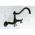 Kingston Brass Heirloom Vintage — Mezcladora Puente de Pared, Dos Manijas, 2 Orificios — Bronce Aceitado — Ambientación 2