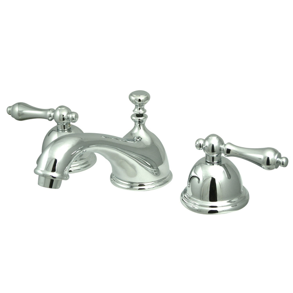 Kingston Brass Restoration - Llave de Lavabo Widespread (3 Orificios), con Dos Manerales — Cromo Pulido