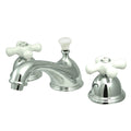 Kingston Brass Restoration - Llave de Lavabo Widespread (3 Orificios), con Dos Manerales — Cromo Pulido