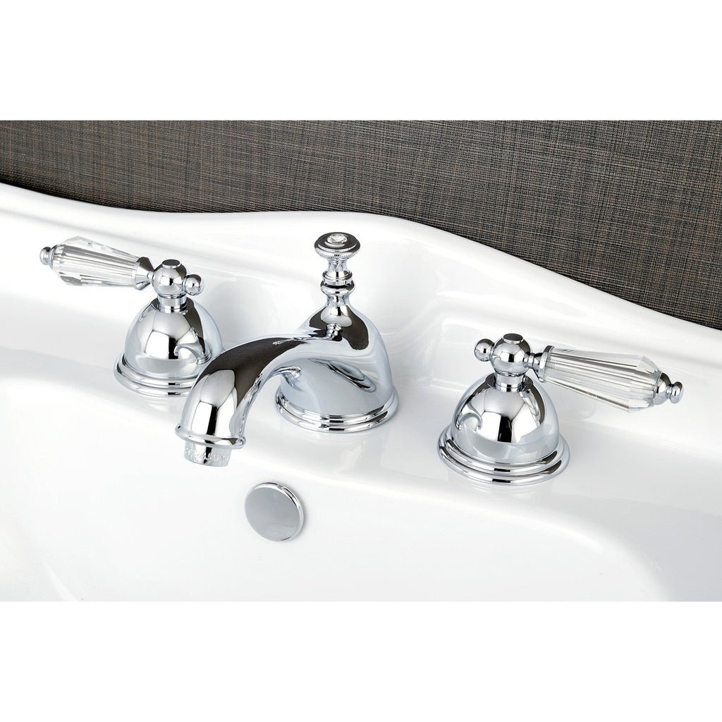 Kingston Brass Wilshire - Llave de Lavabo Widespread (3 Orificios), con Dos Manerales — Ambientación 1