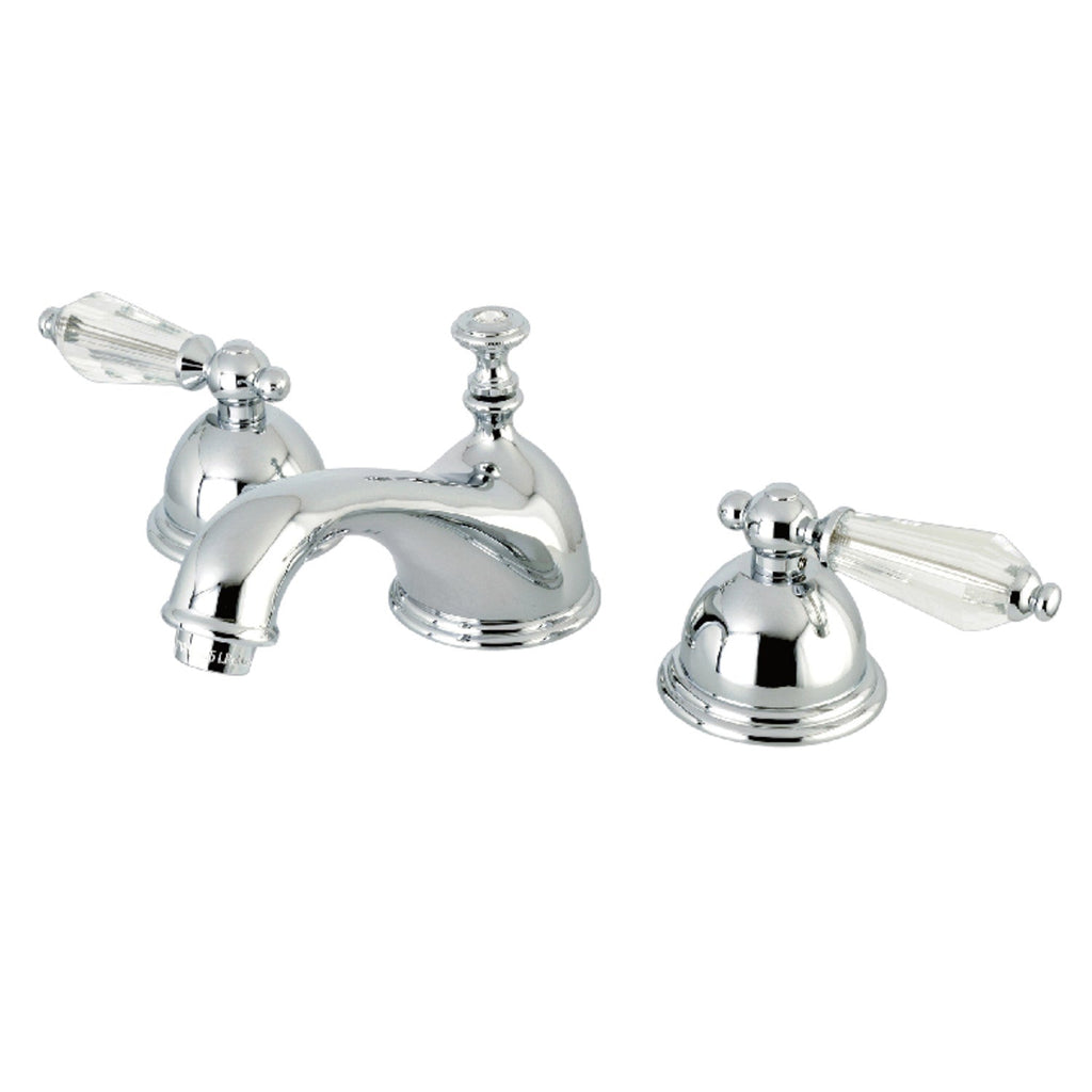 Kingston Brass Wilshire - Llave de Lavabo Widespread (3 Orificios), con Dos Manerales — Cromo Pulido