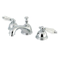 Kingston Brass Wilshire - Llave de Lavabo Widespread (3 Orificios), con Dos Manerales — Cromo Pulido