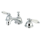 Kingston Brass Wilshire - Llave de Lavabo Widespread (3 Orificios), con Dos Manerales — Cromo Pulido
