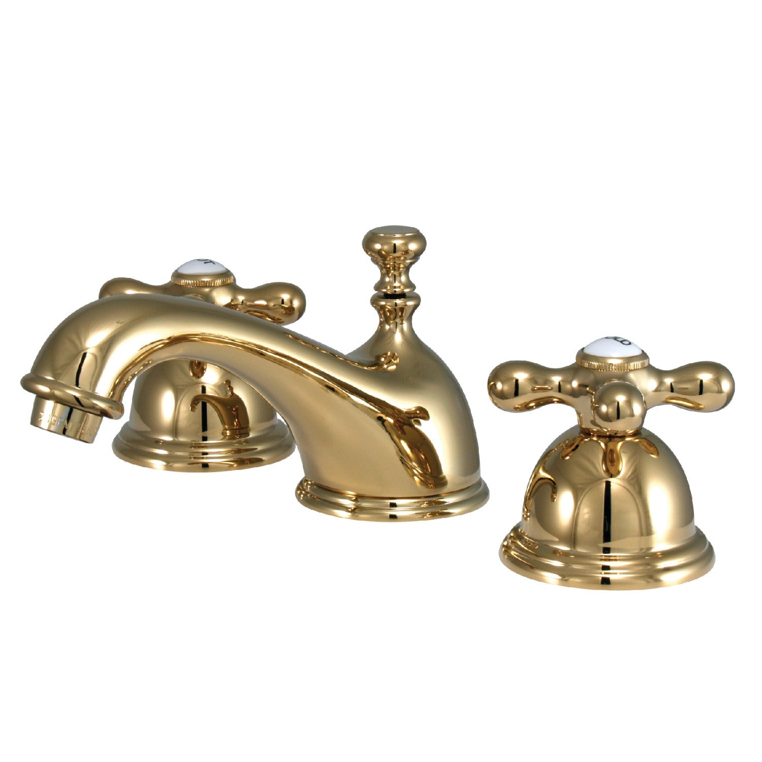 Kingston Brass Restoration - Llave de Lavabo Widespread (3 Orificios), con Dos Manerales — Latón Pulido