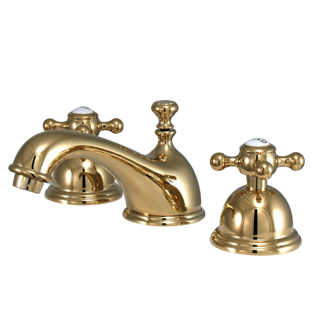 Kingston Brass Vintage - Llave de Lavabo Widespread (3 Orificios), con Dos Manerales — Latón Pulido